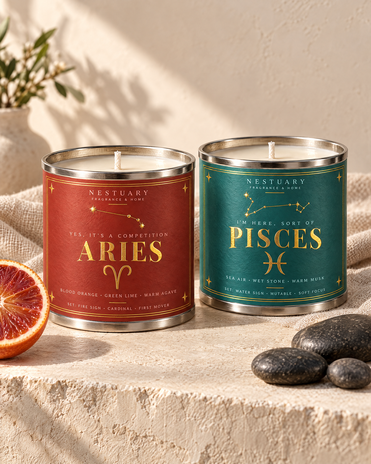 The Compatibility Duo: Aries and Pisces candles by NESTUARY